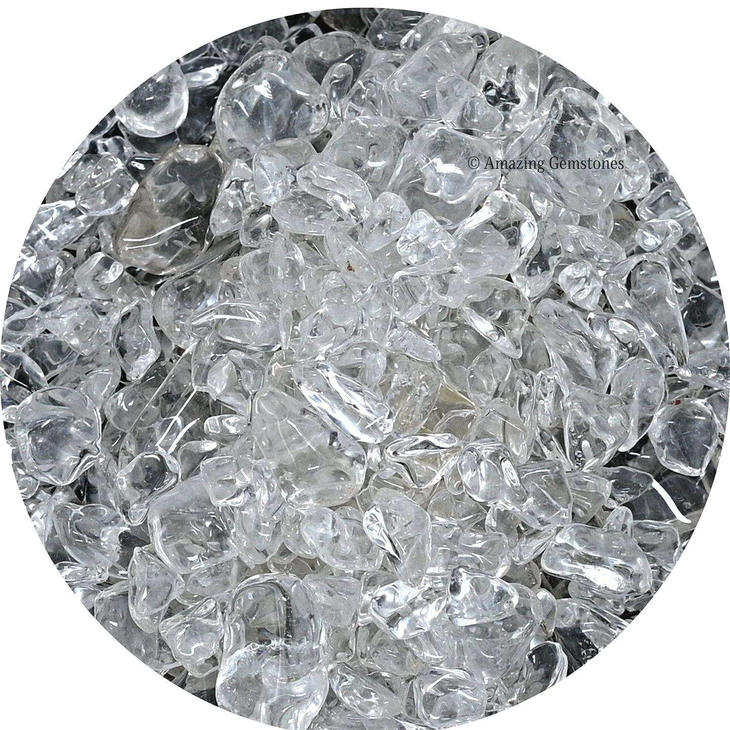 Amazing Gemstone Clear Quartz Crystal Chips and Rocks - Aquarium Gravel Bulk, Small Tumbled Stones and Tiny Crystals for Fish Tank Decoration (Natural AAA Grade Gemstones)