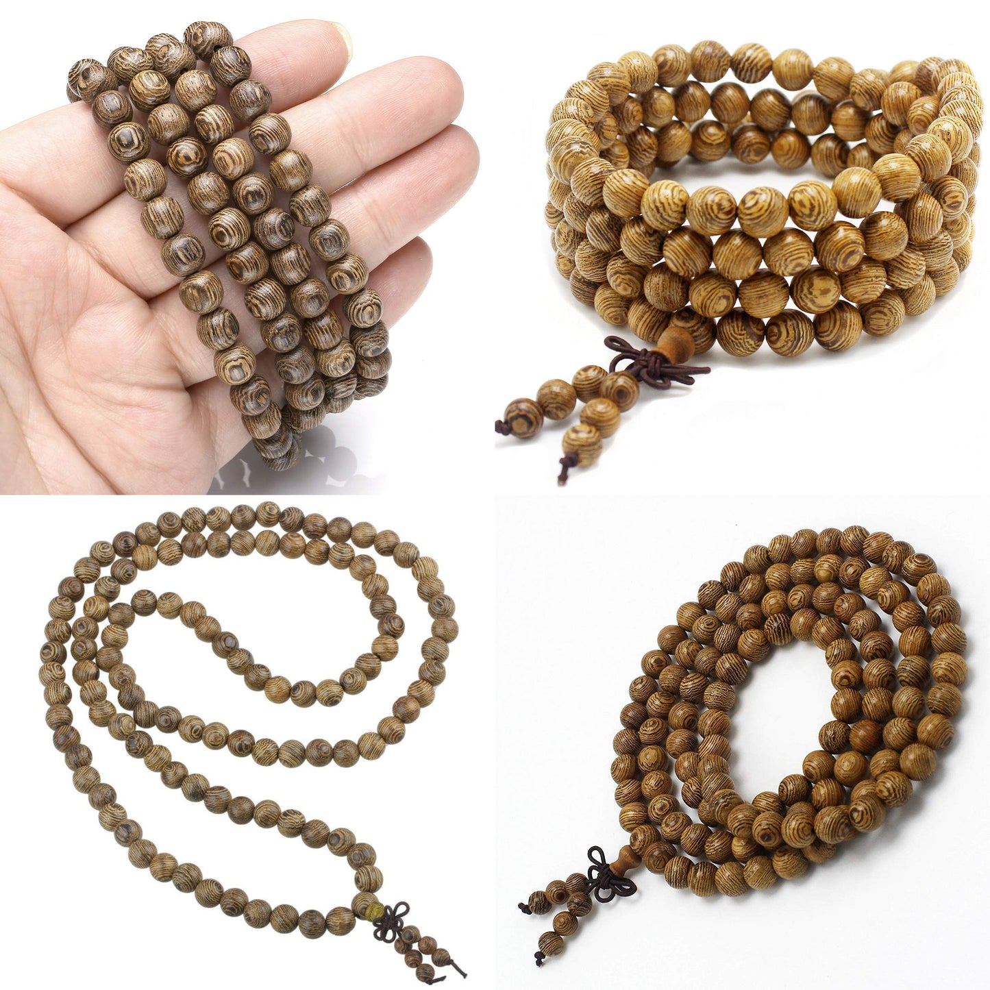 CarpenterC 500pcs 8mm Gorgeous Natural Round Polished Rosewood Loose Beads for Jewelry Making DIY Handmade Crafts