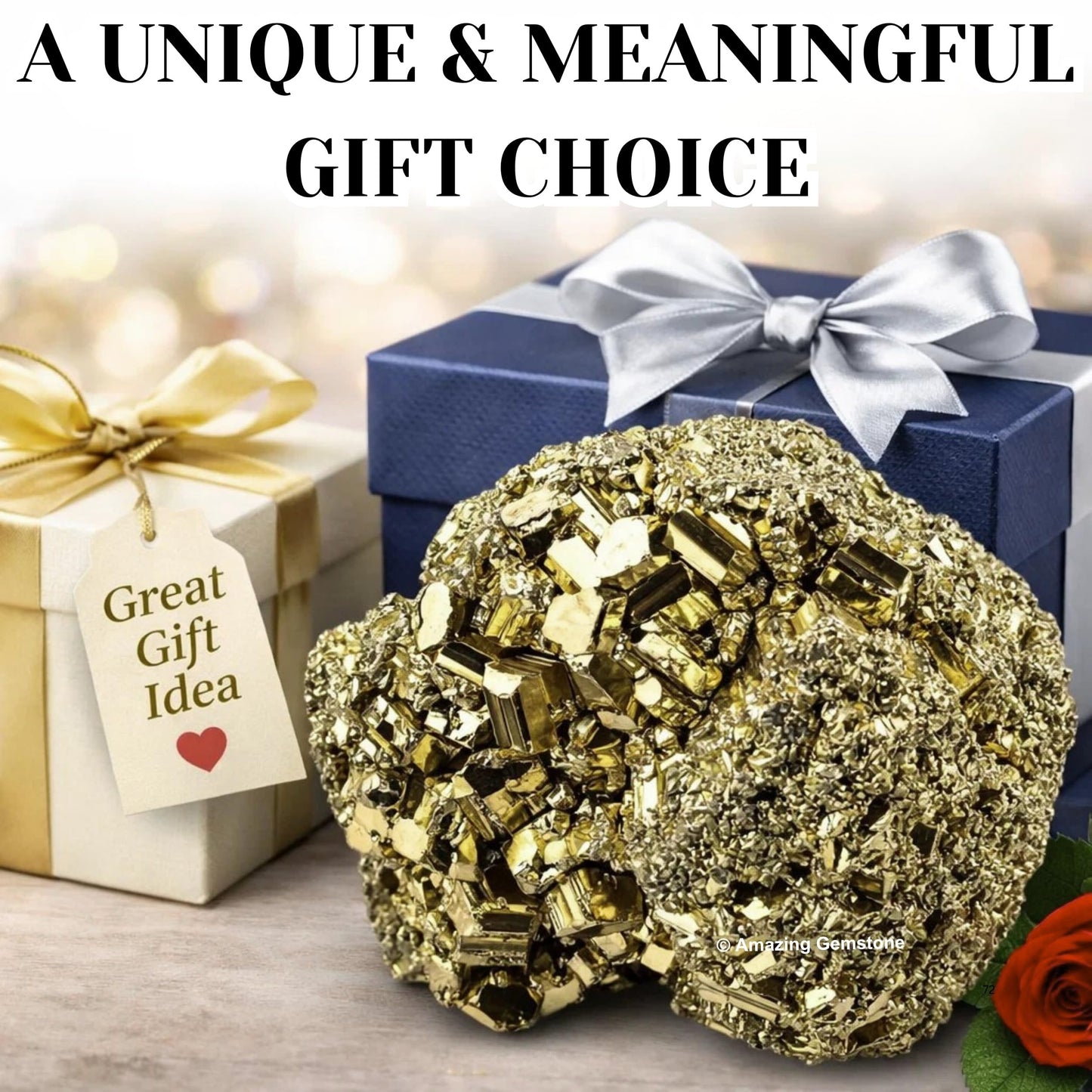 Amazing Gemstone Large Pyrite Crystal Stone Cluster Samples - Extra Large High Energy Natural Iron Pyrite Stone Pirita Piedra Original with Healing Properties (350-500 Gram)