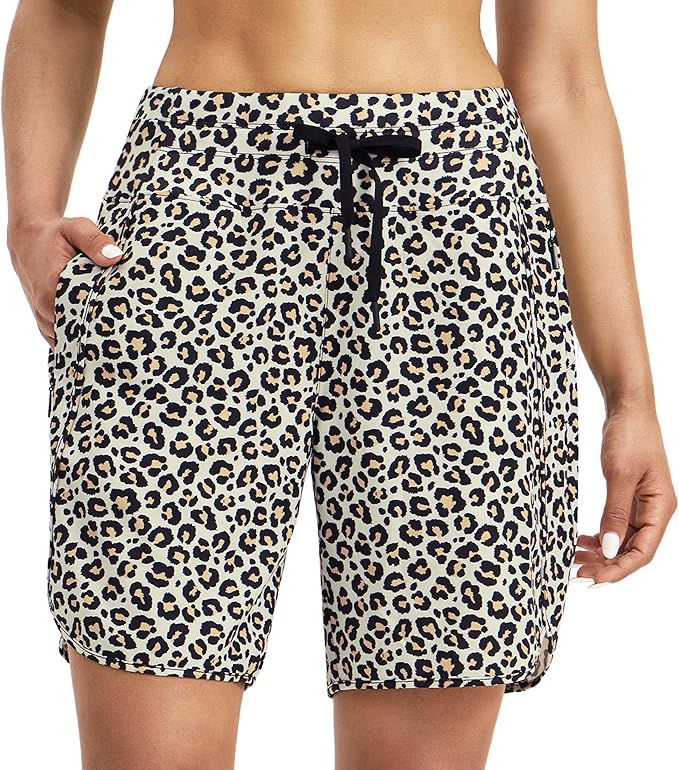 Willit Women's 7" Athletic Running Shorts Long Workout Hiking Shorts Quick Dry High Waisted Active Zipper Pocket(Small)
