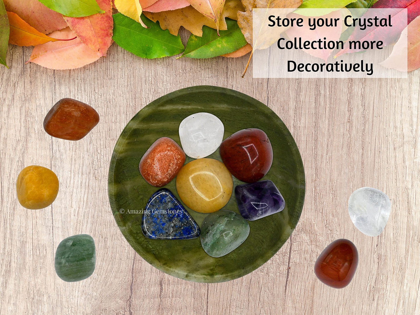 Vesuvianite Crystal Bowl - 2 Inch Decorative Bowls for Room and Home Decor - Gemstone Healing Crystals for Elegant Display, Positive Energy Balance and Gift