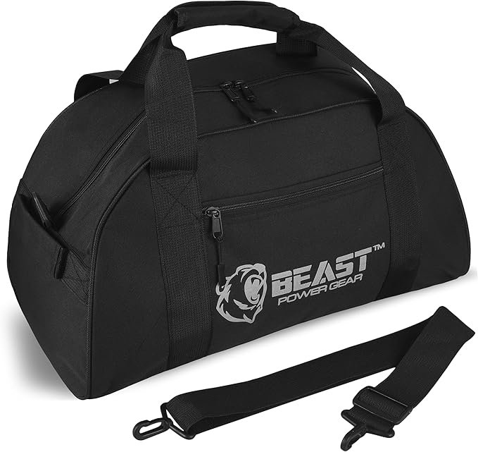 Unisex Duffel Bag Black, Extra Roomy Waterproof Small Gym Bag For Women with Shoe Compartment, Sports Bags with Zippered Pockets, Adjustable Straps Duffle Bag Travel Large Gym Bag For Men