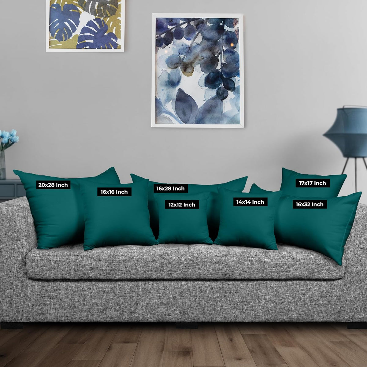 Utopia Bedding 16x16 Pillow Inserts - Set of 2 Dark Teal Decorative Throw Pillows for Sofa & Couch - Soft & Fluffy Cushions