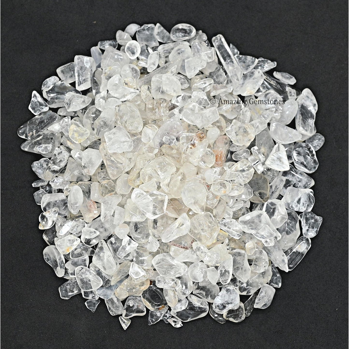 Amazing Gemstone Clear Quartz Crystal Chips and Tiny Crystals for Aquarium Gravel - Bulk Fish Tank Gravel, Small Tumbled Stone Chips and Tiny Crystals for Decoration (Natural AAA Grade Gemstones)