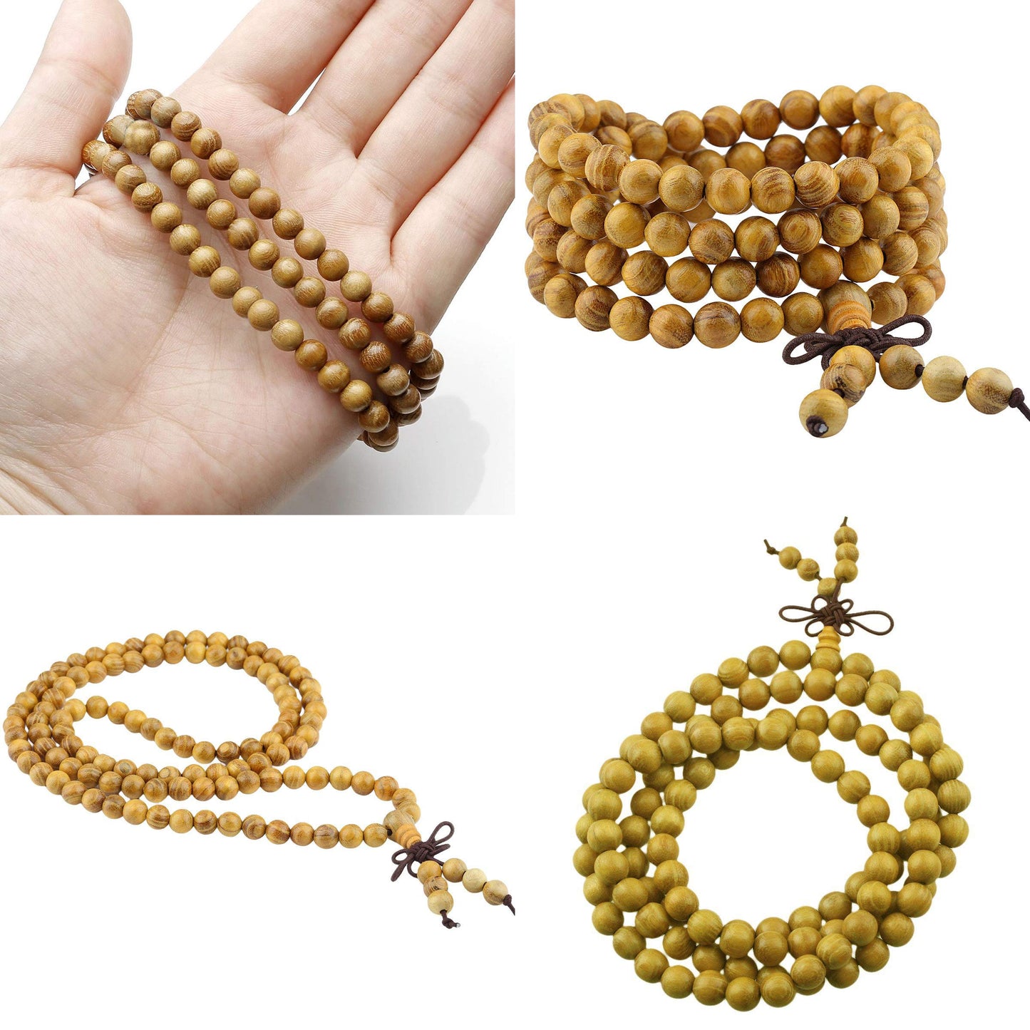 CarpenterC 500pcs 8mm Gorgeous Natural Round Polished Rosewood Loose Beads for Jewelry Making DIY Handmade Crafts