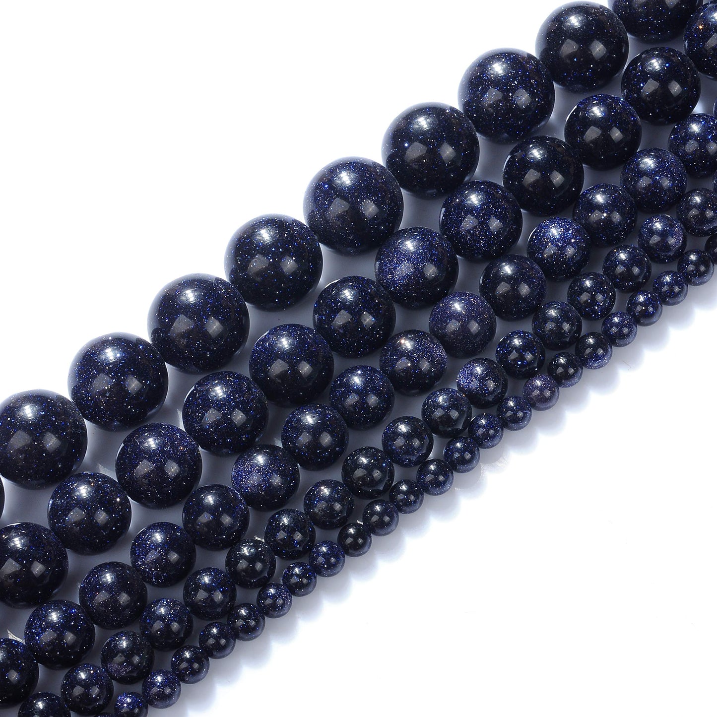 Natural Stone Beads 14mm Blue Sand Stone Round Loose Beads Crystal Energy Stone Healing Power for Jewelry Making DIY,1 Strand 15"