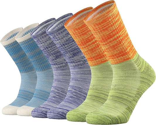 Ortis Ladies' Merino Wool Cushion Crew Socks for Women Outdoor Hiking Hike Trail Lightweight Gifts