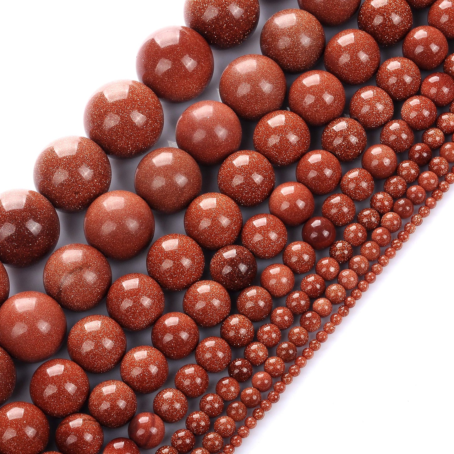 Natural Stone Beads 12mm Gold Sand Stone Round Loose Beads Crystal Energy Stone Healing Power for Jewelry Making DIY,1 Strand 15"