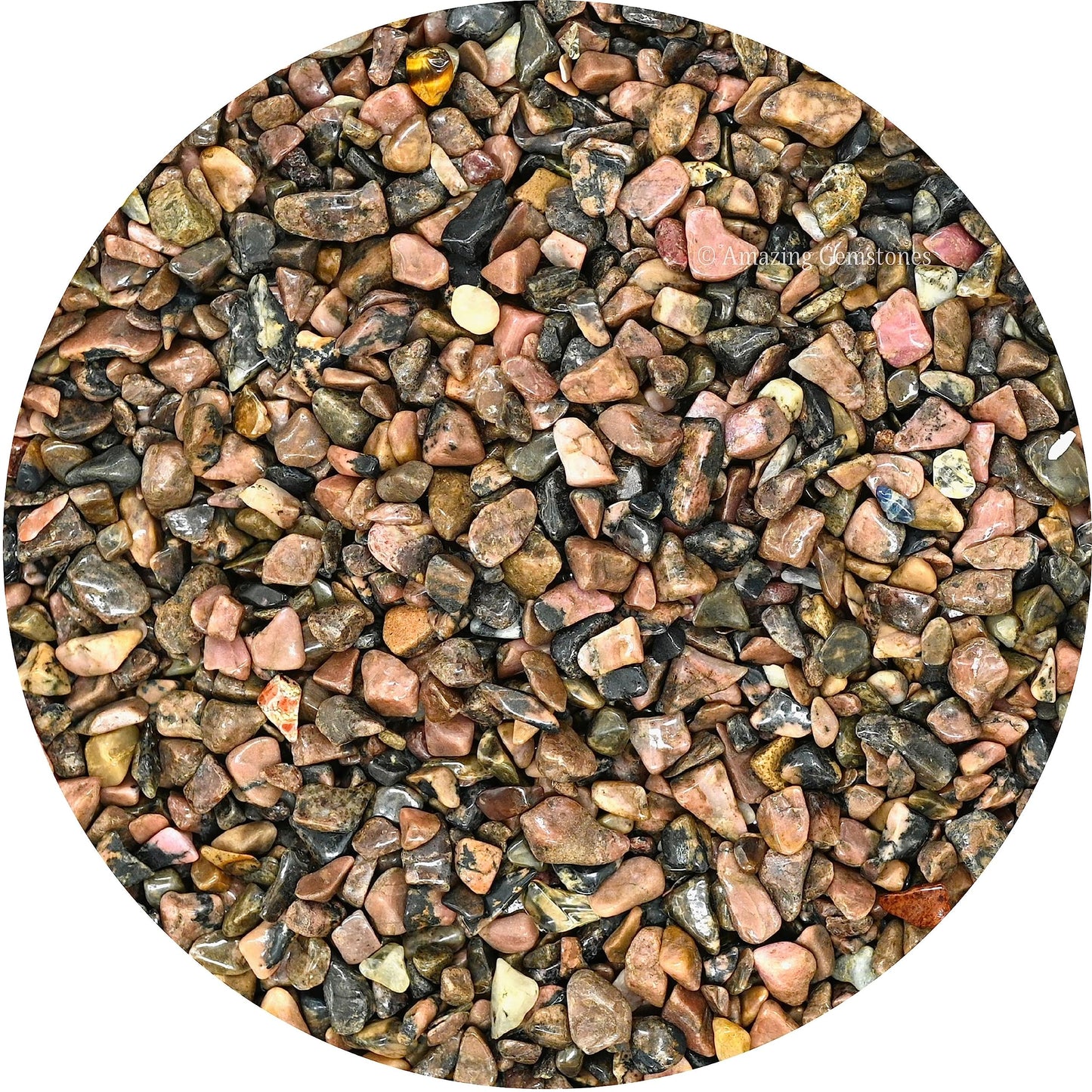 Amazing Gemstone Rhodonite Crystal Chips Aquarium Gravel Rocks - 1000+ Carat Bloodstone Chips Bulk Fish Tank Gravel, Small Tumbled Stone Chips and Tiny Crystals for Decoration (AAA Grade Gemstones)