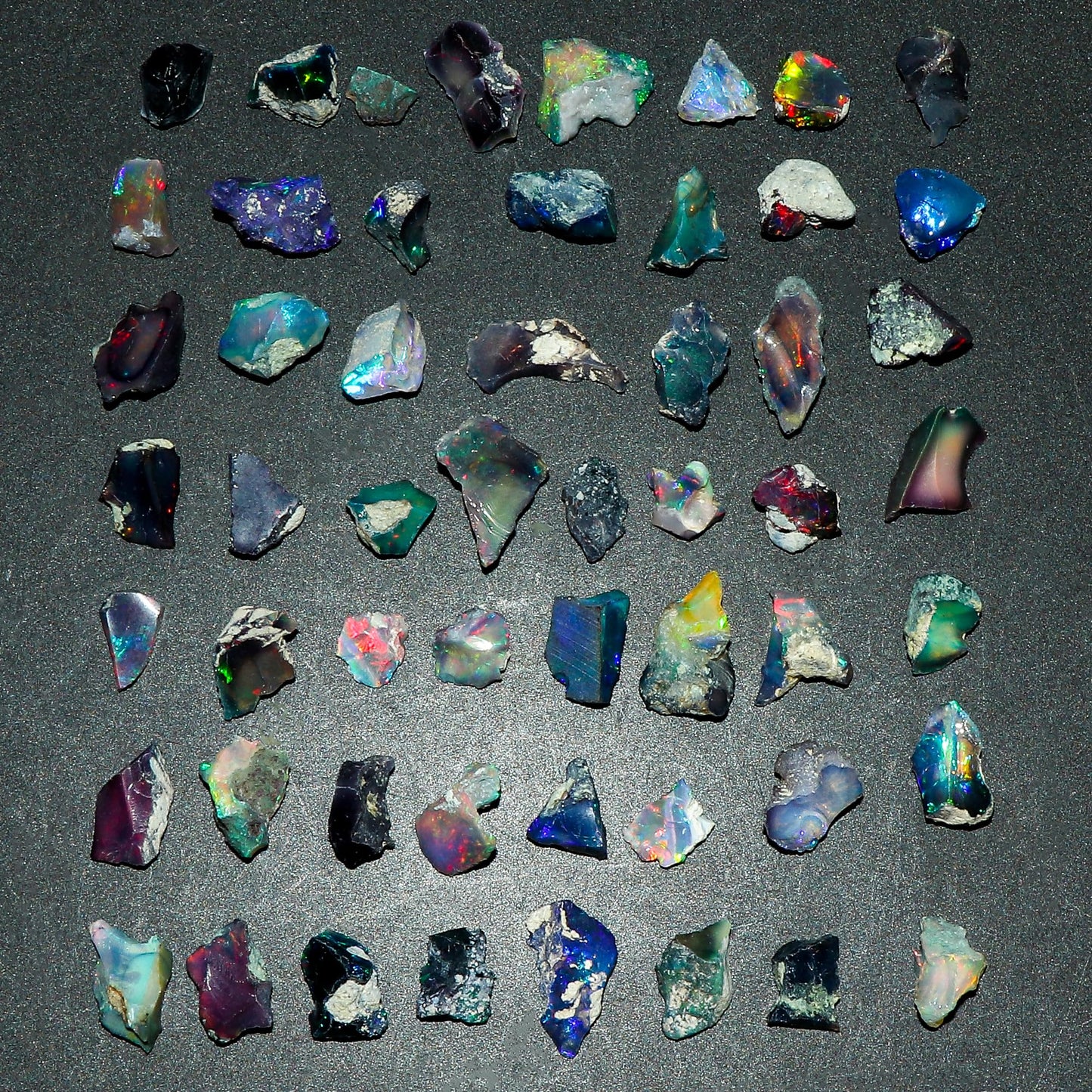 GEMKORA 10pcs Raw Black Opal Gemstone and Crystals, Wholesale Gemstone Lot, Rough Crystals, Rock Stones, Jewelry Making Supplies, DIY & Crafts, AA+ Grade, 6-10mm